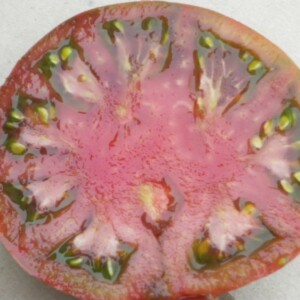 Tomate noire de Crimée bio fruit coupé semences reproductibles variétés anciennes